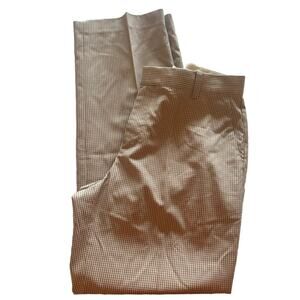 Adidas Adipure Men’s Golf Pants 34x32 Brown White Check Performance Flat Front‎